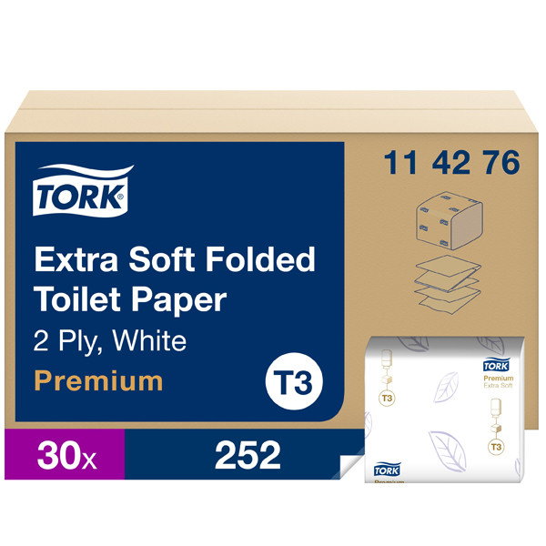 Tork Gevouwen toiletpapier Tork 114276 2-laags | 30 pakken | Geschikt voor Tork T3 dispenser  STO00114 - 1