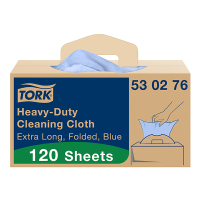 Tork Heavy Duty XL Handybox Reinigingsdoek | 1-laags | 120 vel | W7 | Blauw | 530276 STO05353
