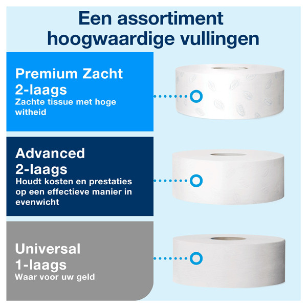 Tork Jumbo T1-dispenser Toiletpapier | Wit | 554000 STO00003 - 4