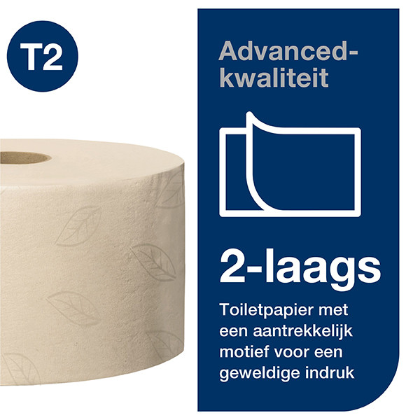 Tork Mini Jumbo Toiletpapier | 2-laags | 12 stuks | T2 | Naturel | 120377 STO05346 - 3