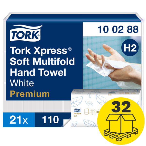 Palletvoordeel: Handdoeken Tork Xpress® 100288 2-laags | 672 pakken | Geschikt voor Tork H2-dispenser STO05055 - 1