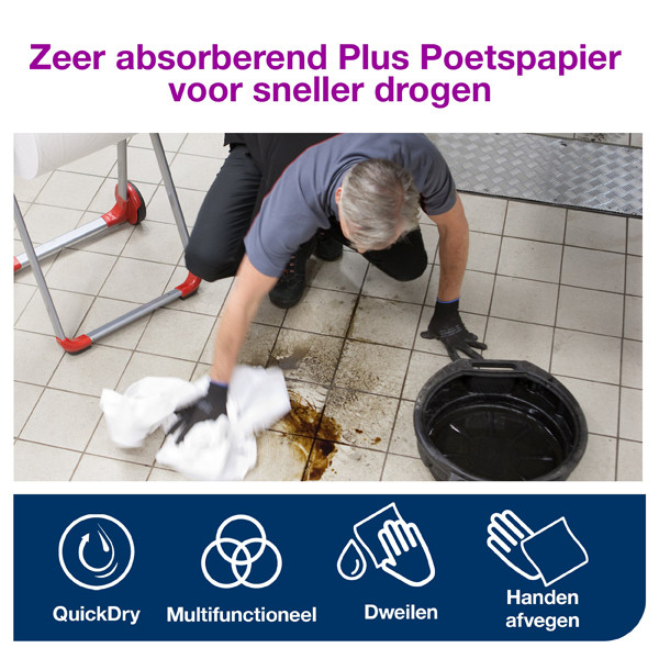 Tork Poetspapier Tork 130042 2-laags | 1 rol | Geschikt voor Tork W1/W2/W3 dispenser  STO00274 - 2