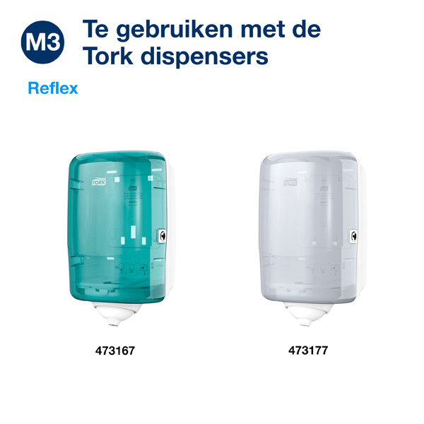 Tork Poetspapier Tork Relfex 473246 1-laags | 12 rollen | Geschikt voor Tork M3 dispenser  STO00073 - 2