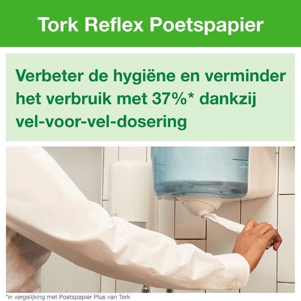 Tork Poetspapier Tork Relfex 473246 1-laags | 12 rollen | Geschikt voor Tork M3 dispenser  STO00073 - 5