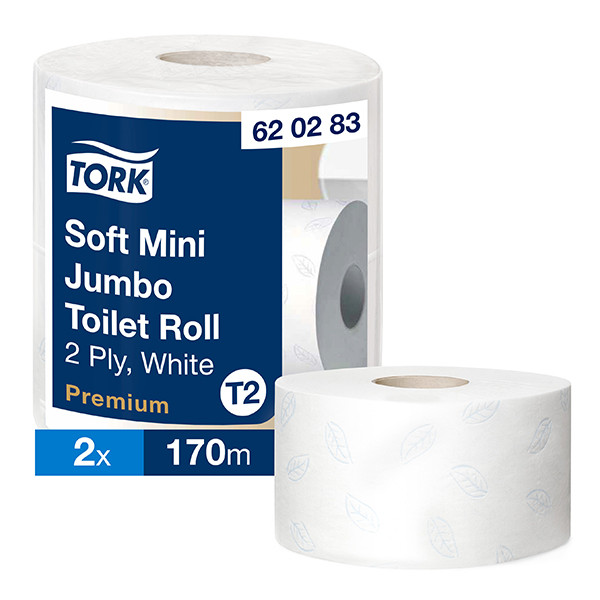 Tork Premium | Zacht Mini Jumbo Toiletpapier | 2-laags | Wit | 620283 STO05362 - 1