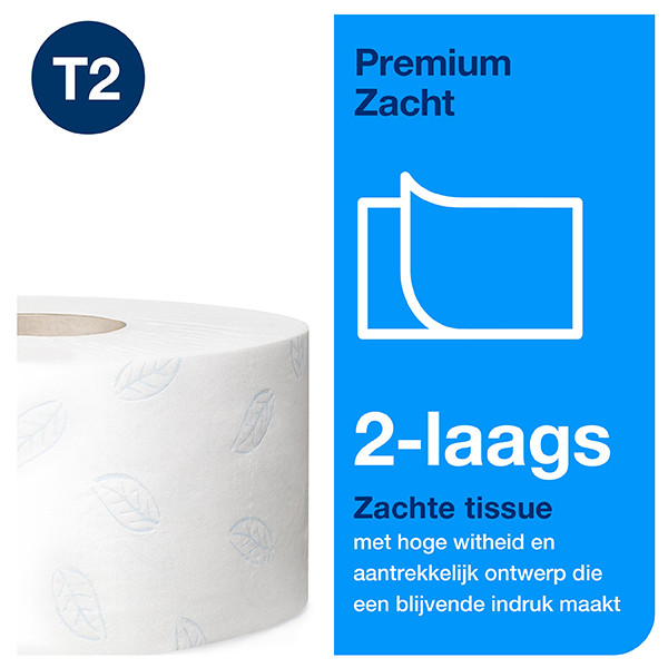 Tork Premium | Zacht Mini Jumbo Toiletpapier | 2-laags | Wit | 620283 STO05362 - 3