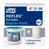 Tork Reflex™ 473186 M4-dispenser draagbaar voor poetspapier (wit)  STO00204