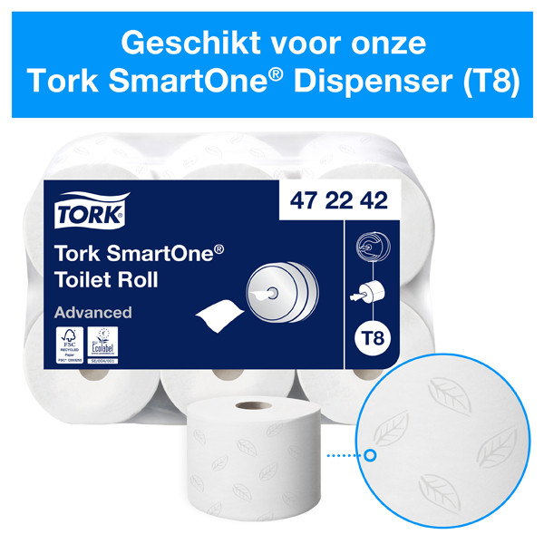 Tork SmartOne® 472054 T8-dispenser voor toiletpapier (RVS)  STO00197 - 3