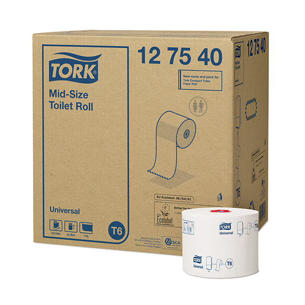 Tork Toiletpapier Tork 127540 1-laags | 27 rollen | Geschikt voor Tork T6 dispenser  STO00122 - 1