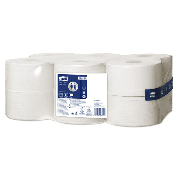 Tork Toiletpapier Tork Jumbo 110163 1-laags | 12 rollen | Geschikt voor Tork T2 dispenser  STO00105 - 1
