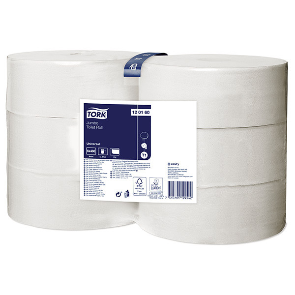 Tork Toiletpapier Tork Jumbo 120160 1-laags | 6 rollen | Geschikt voor Tork T1 dispenser  STO00116 - 1