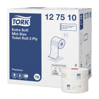 Tork Toiletpapier Tork Midi 127510 3-laags | 27 rollen | Geschikt voor Tork T6 dispenser  STO00121