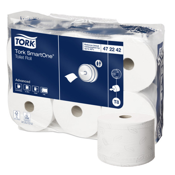 Tork Toiletpapier Tork SmartOne® 472242 2-laags | 6 rollen | Geschikt voor Tork T8 dispenser  STO00031 - 1