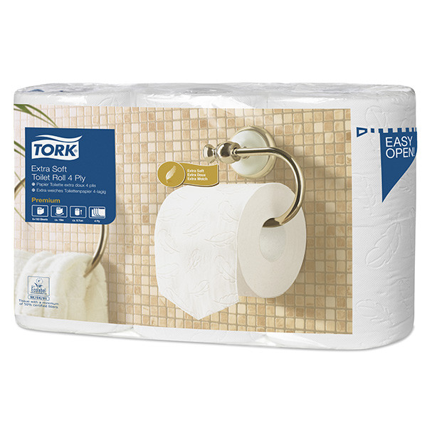 Tork Toiletpapier traditioneel Tork 110405 4-laags | 6 rollen | Geschikt voor Tork T4 dispenser  STO00110 - 1