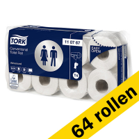 Tork Toiletpapier traditioneel Tork 110767 2-laags | 64 rollen | Geschikt voor Tork T4 dispenser  STO00344