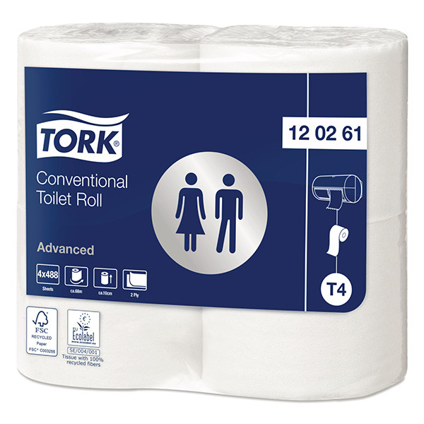 Tork Toiletpapier traditioneel Tork 120261  2-laags | 24 rollen | Geschikt voor Tork T4 dispenser  STO00117 - 1