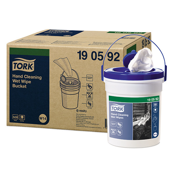 Tork Vochtige poetsdoekjes Tork 190592 | 4 emmers | wit | Geschikt voor Tork W14 dispenser  STO00289 - 1