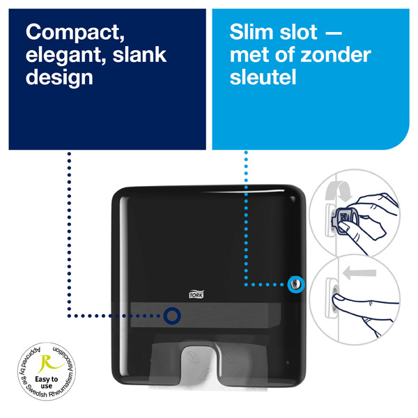 Tork Xpress® 552108 H2-dispenser voor handdoeken (zwart)  STO00212 - 2