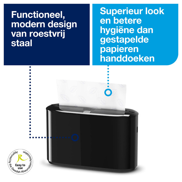 Tork Xpress® H2-dispenser Handdoeken | Zwart | 552208 STO00214 - 2
