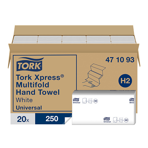 Tork Xpress® Multifold Handdoeken | 1-laags | 20 pakken | H2 | Wit | 471093 STO05352 - 1