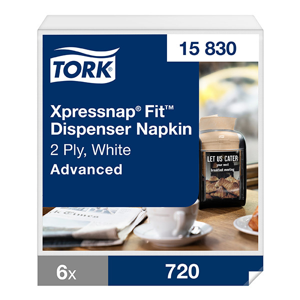 Tork Xpressnap® Fit™ Dispenserservetten | 2-laags | 6 pakken | N14 | Wit | 15830 STO05361 - 1