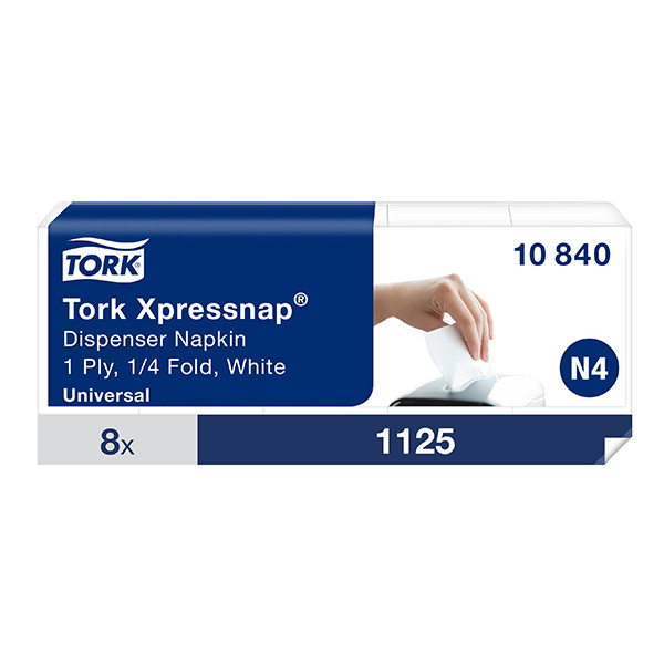 Tork Xpressnap® Intergevouwen Dispenserservet | 1-laags | 8 pakken | N4 | Wit | 10840 STO05351 - 1