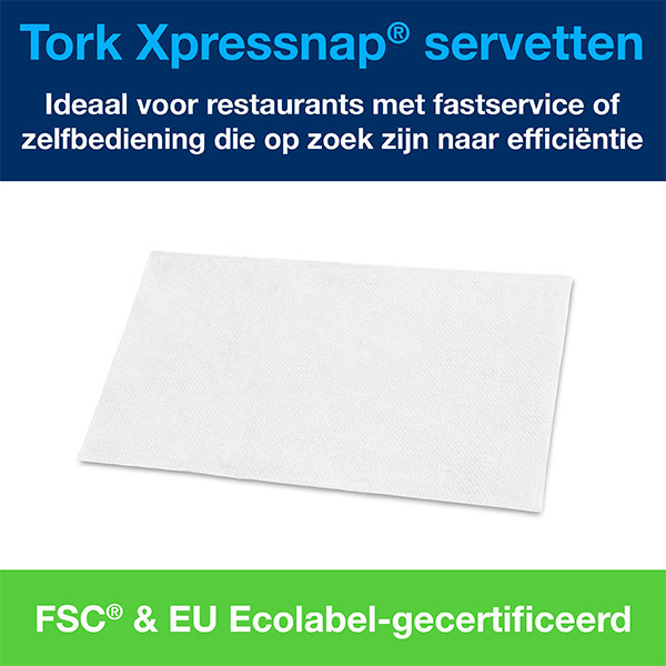 Tork Xpressnap® Intergevouwen Dispenserservet | 1-laags | 8 pakken | N4 | Wit | 10840 STO05351 - 3