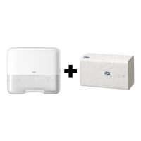Tork bundel: Tork H3-dispenser 553100 (Wit) + Tork Z-vouwhanddoeken 290163 (2-laags) STO05423