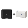 Tork bundel: Tork H3-dispenser 553108 (Zwart) + Tork Z-vouwhanddoeken 290163 (2-laags) STO05424 - 1