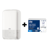 Tork  bundel: Tork T3-dispenser 556000 (Wit) + Tork Gevouwen Toiletpapier 114273 (2-laags) STO05453 - 1