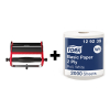 Tork bundel: Tork W1-muurstandaard 652108 (Zwart/Rood) + Tork Poetspapier 129239 (2-laags) STO05460 - 1