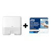 Tork bundel: Tork Xpress® H2-dispenser Multifold 552100 (Wit) + Tork Xpress® Multifold Handdoeken 100288 (2-laags)