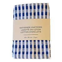 Vaatdoek Katoen | 33x35cm | Blauw | 3 stuks (123schoon huismerk) SDR09158