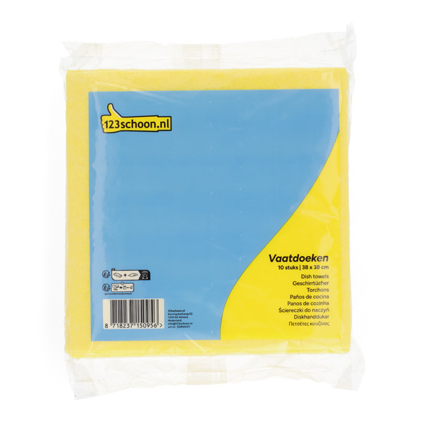 Vaatdoeken | Geel | 38 x 38 cm | 10 stuks (123schoon huismerk) SDR00311 - 2