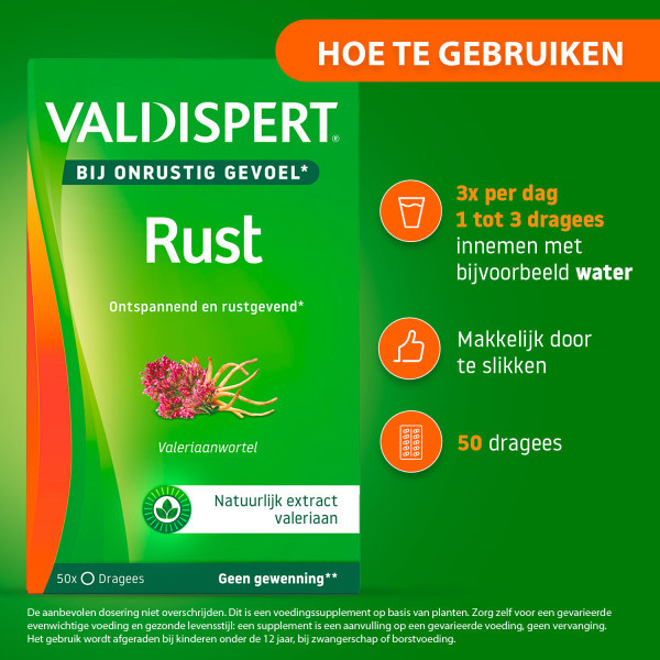 Valdispert Rust Dragees (50 stuks) SVA00138 - 4