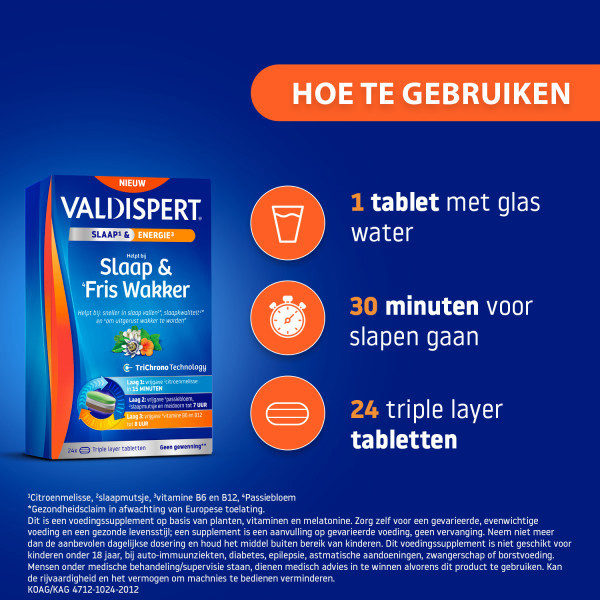 Valdispert Slaap & Fris Wakker Tabletten (24 stuks) SVA00141 - 5