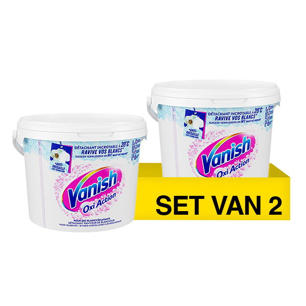 Aanbieding: Vanish Oxi Action Booster Poeder Whitening (2 potten - 2700 gram) SVA01054 - 1