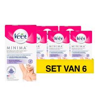 Veet Minima koude waxstrips oksels (6 verpakkingen à 16 stuks)