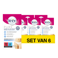 Veet Pure waxstrips bikinilijn gevoelige huid (6 verpakkingen - 16 stuks)