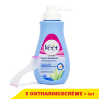 Veet ontharingscreme voor de gevoelige huid met pompje (5 stuks à 400 ml)