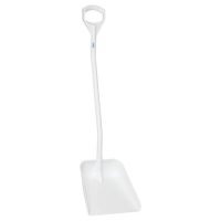 Vikan Hygiene Schep | Ergonomische steel | Groot blad | 56015 | 131 cm | Wit SVI01260