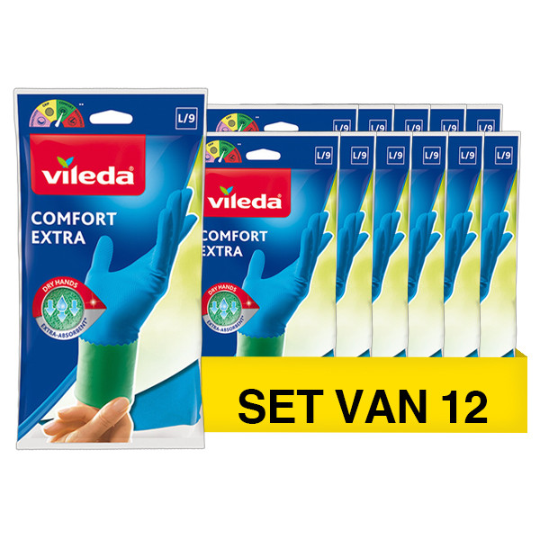 Aanbieding: Vileda Duurzame handschoenen Comfort Extra L (12 verpakkingen) SVI00251 - 1