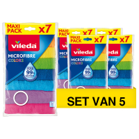 Aanbieding: Vileda Microvezeldoel Colors 7 pack (5 verpakkingen à 7 stuks) SVI00230