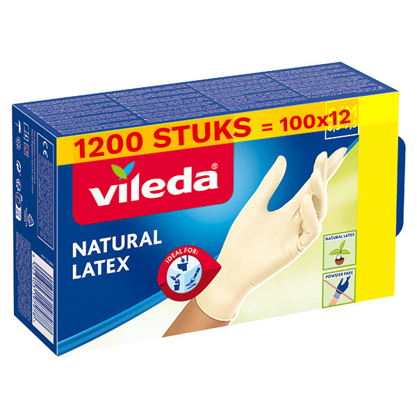 Aanbieding: Vileda Wegwerp Handschoenen Multi Latex  (12 verpakkingen à 80+20 stuks) SVI00247 - 1