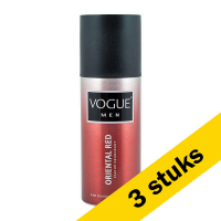 Vogue Aanbieding: 3x Vogue Men deodorant spray - Oriental Red (150 ml)  SVO05018