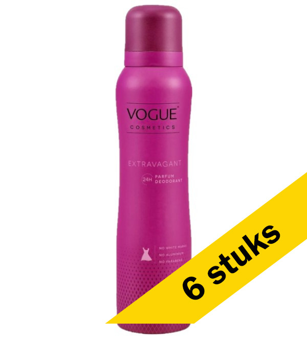 Vogue Aanbieding: 6x Vogue deodorant spray for her - Extravagant (150 ml)  SVO06005 - 1