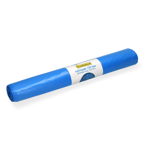Vuilniszakken 120 liter | 20 stuks | HDPE | Blauw | 123schoon  SDR00425 - 1