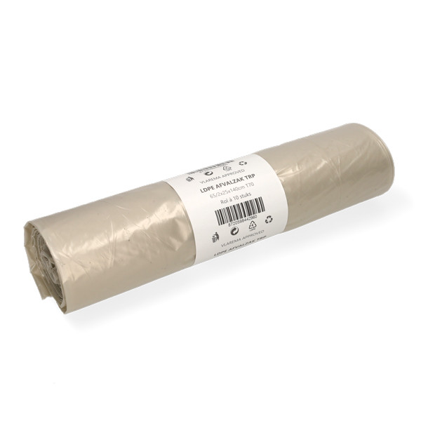 Vuilniszakken 240 liter | 10 stuks | LDPE | Transparant | 123schoon  SDR06500 - 1