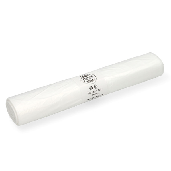 Vuilniszakken 70 liter | 20 stuks | HDPE | Transparant | 123schoon  SDR07254 - 1