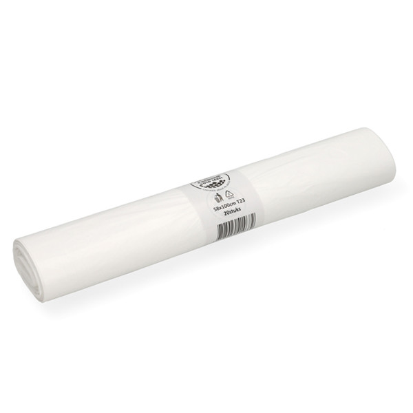 Vuilniszakken 70 liter | 20 stuks | HDPE | Wit | 123schoon  SDR07242 - 1